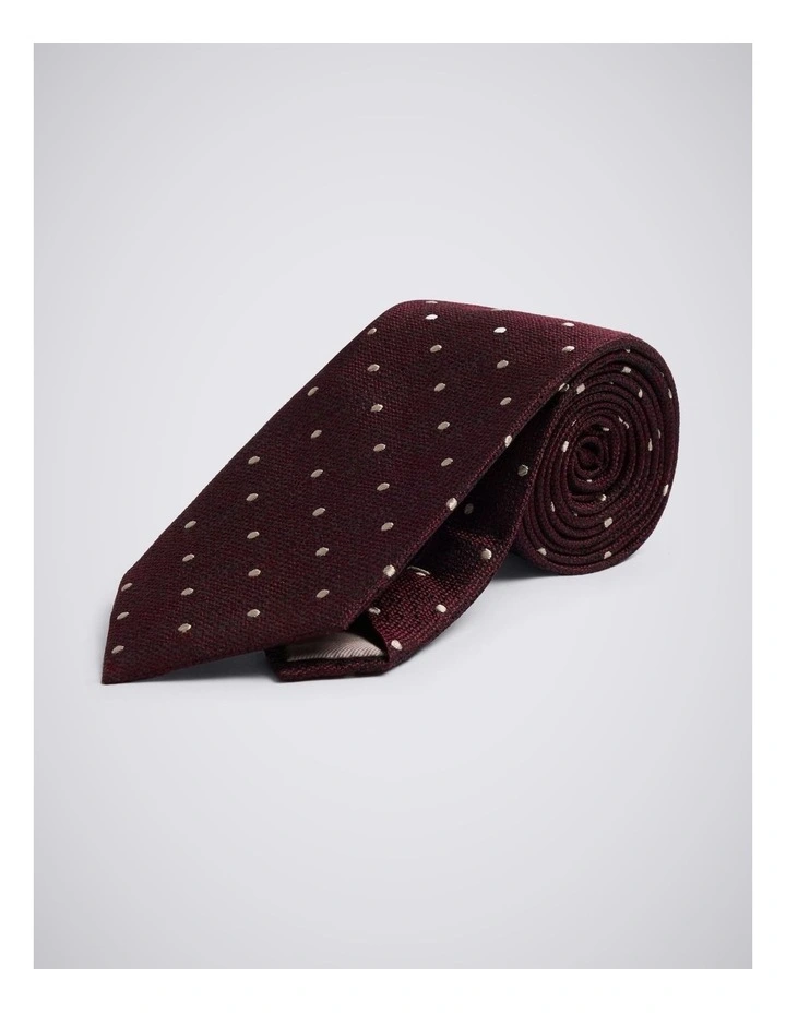 Burgundy Silk Spot Tie image 1