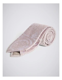 Dusty Pink Wedding Paisley Silk Tie