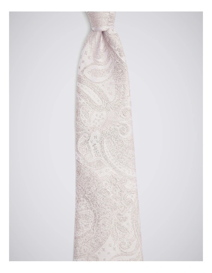 Dusty Pink Wedding Paisley Silk Tie image 2