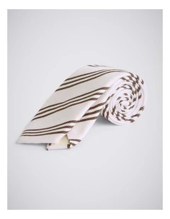Italian Light Pink & Copper Stripe Tie