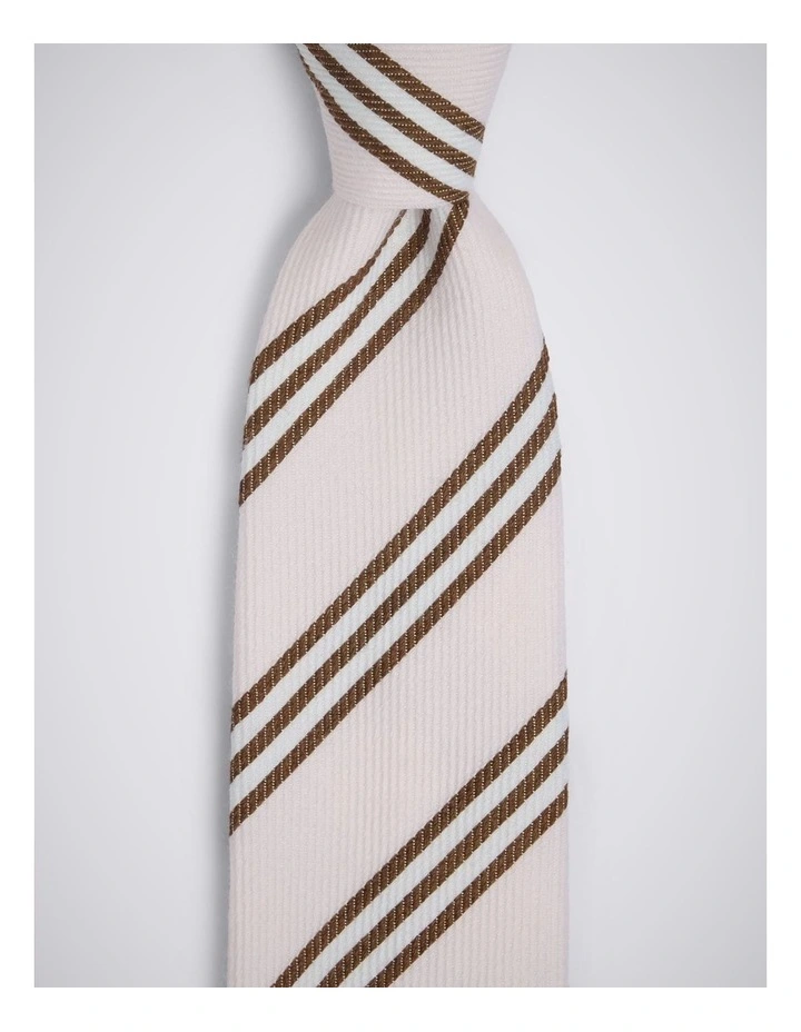 Italian Light Pink & Copper Stripe Tie image 2