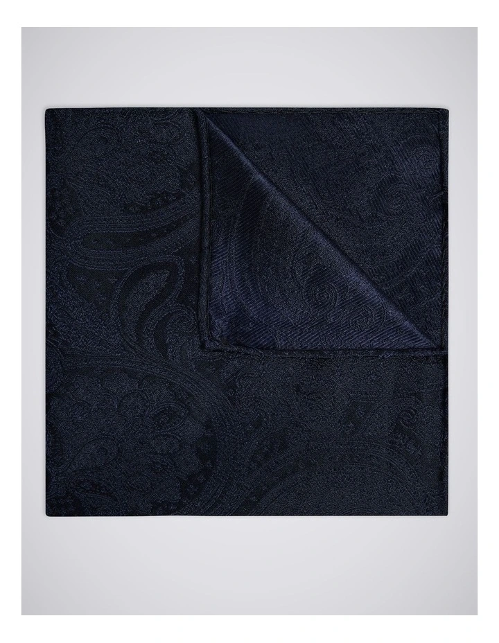 Navy Wedding Paisley Pocket Square image 1
