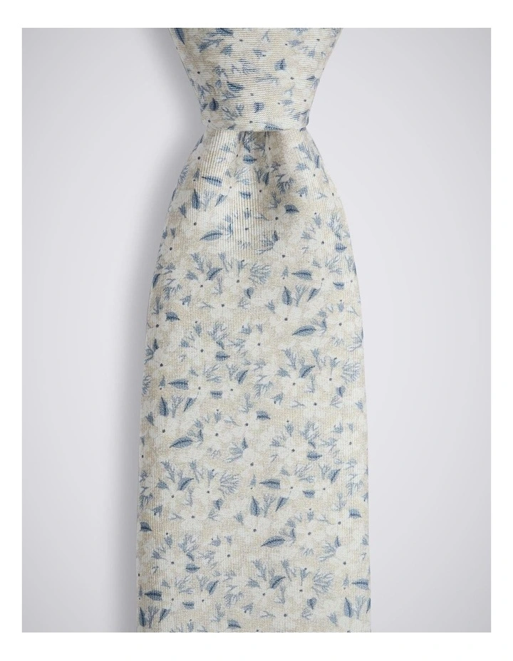 Italian Off-White Ditsy Floral Silk Tie image 2