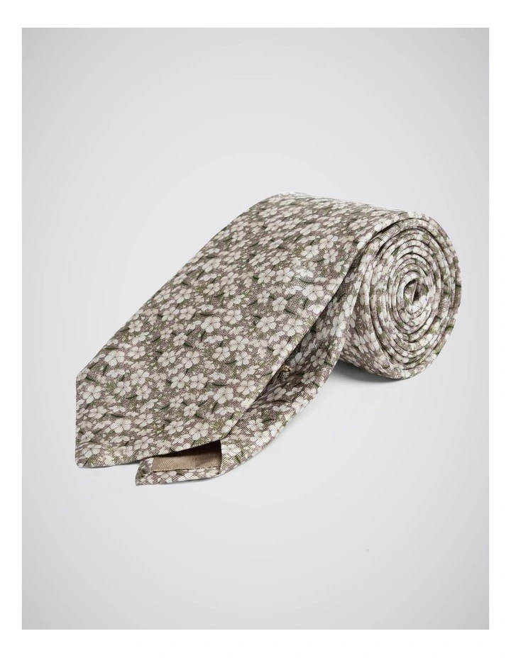 Italian Dusty Pink Ditsy Floral Silk Tie image 1