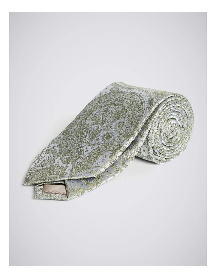 Sage Wedding Paisley Tie image 1