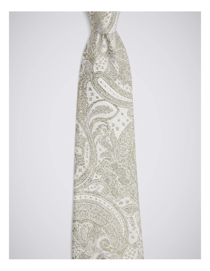 Sage Wedding Paisley Tie image 2