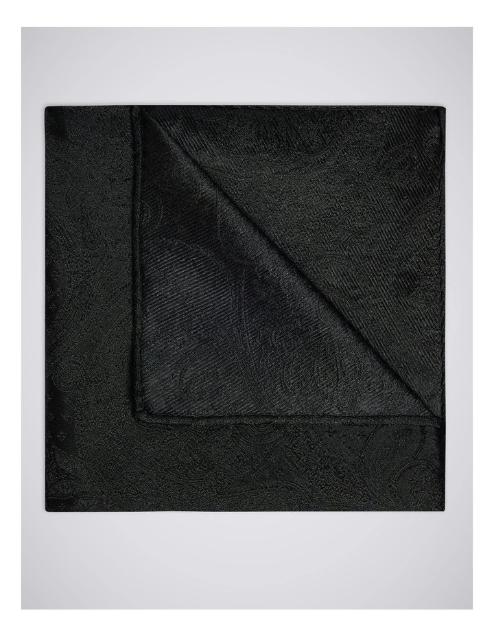 Black Wedding Paisley Pocket Square image 1