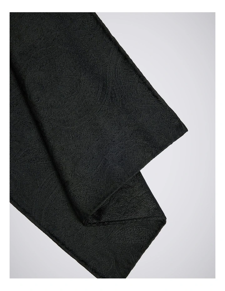 Black Wedding Paisley Pocket Square image 2