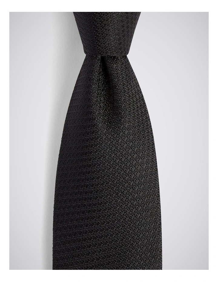 Black Textured Tie image 2