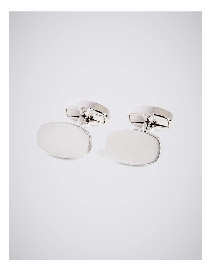 Silver Brushed Cufflinks image 1