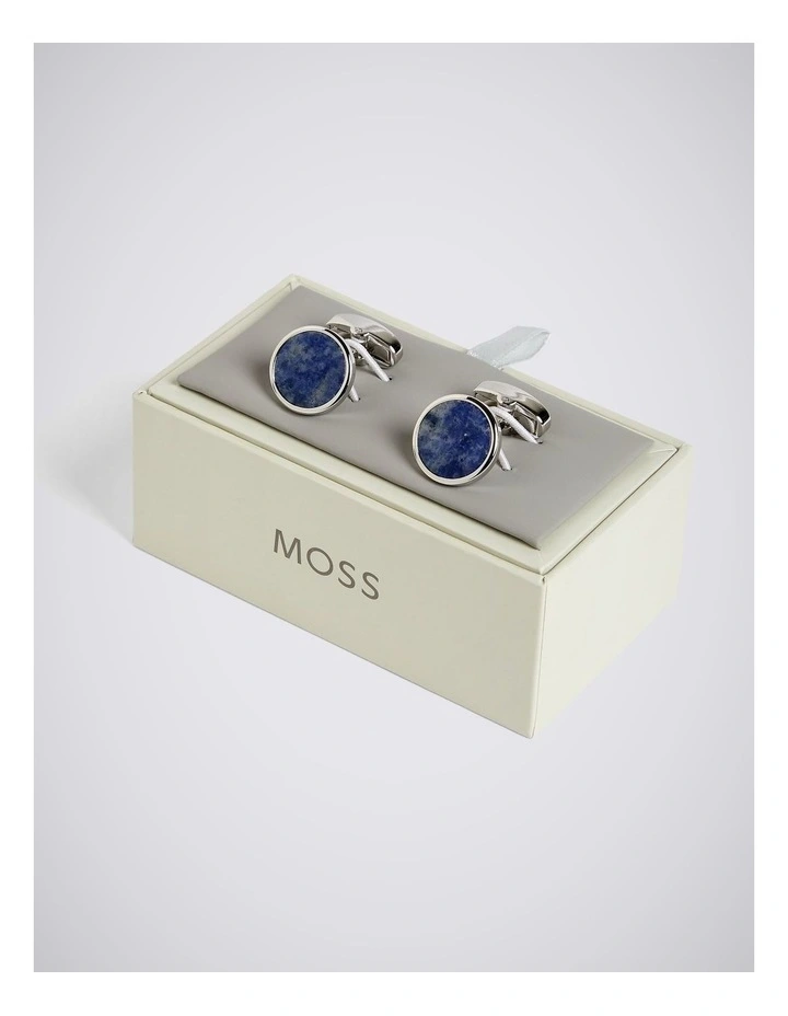 Blue Aventurine Stone Round Cufflinks image 2