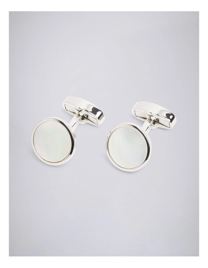 Silver Mother of Pearl Cufflinks image 1