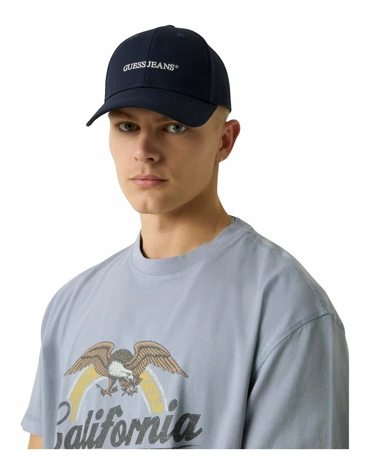 Guess Jeans 3D Embro Baseball Cap in Blue image 5