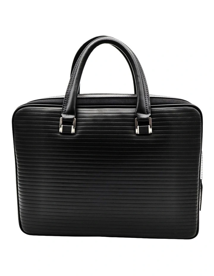 Canvas Black Leather Breif Case image 1
