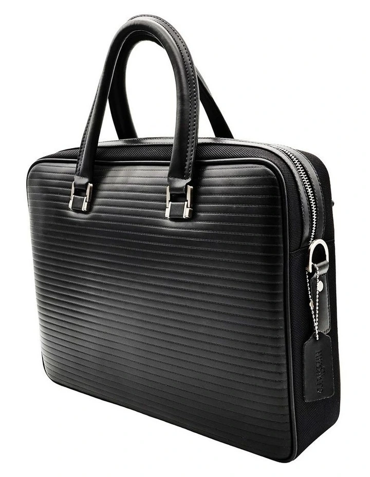 Canvas Black Leather Breif Case image 3
