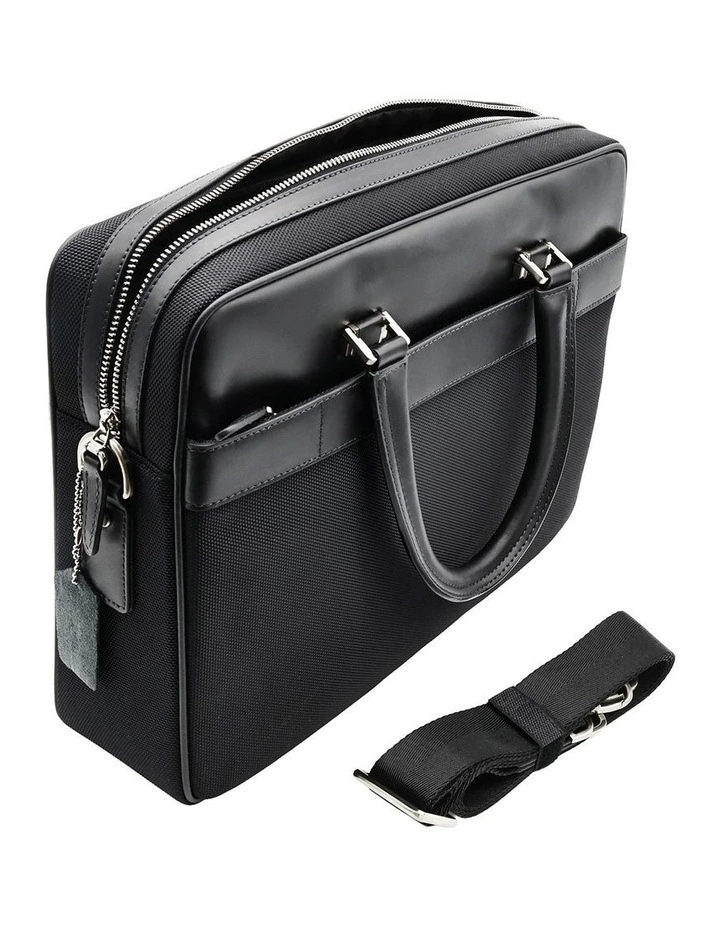 Canvas Black Leather Breif Case image 5