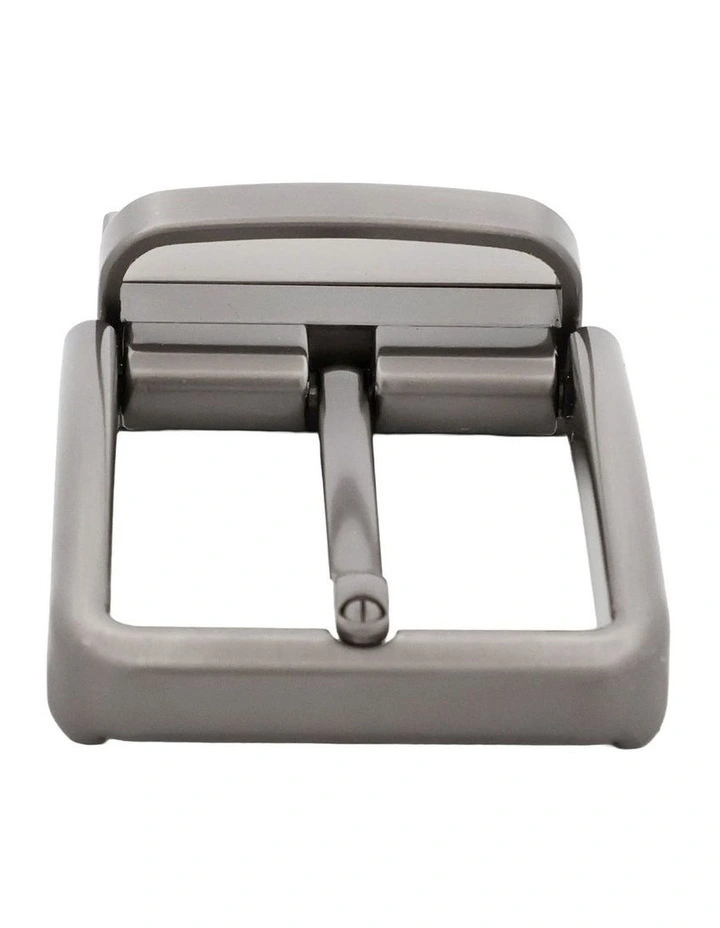 Brushed Light Gunmetal Reversible Belt Buckle image 1