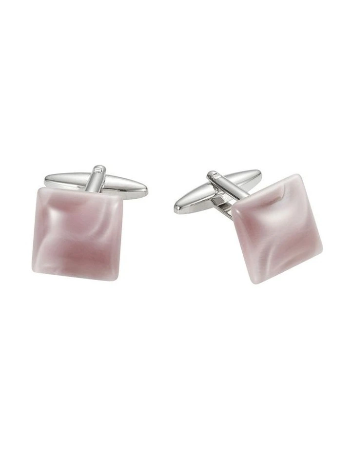 Lilac Square Cats Eye Cufflinks image 1