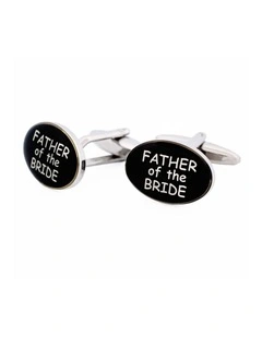 Rhodium Plated Father of the Bride Wedding Cufflinks