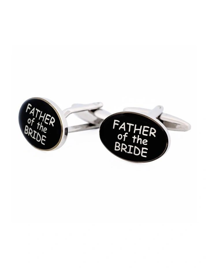 Rhodium Plated Father of the Bride Wedding Cufflinks image 1