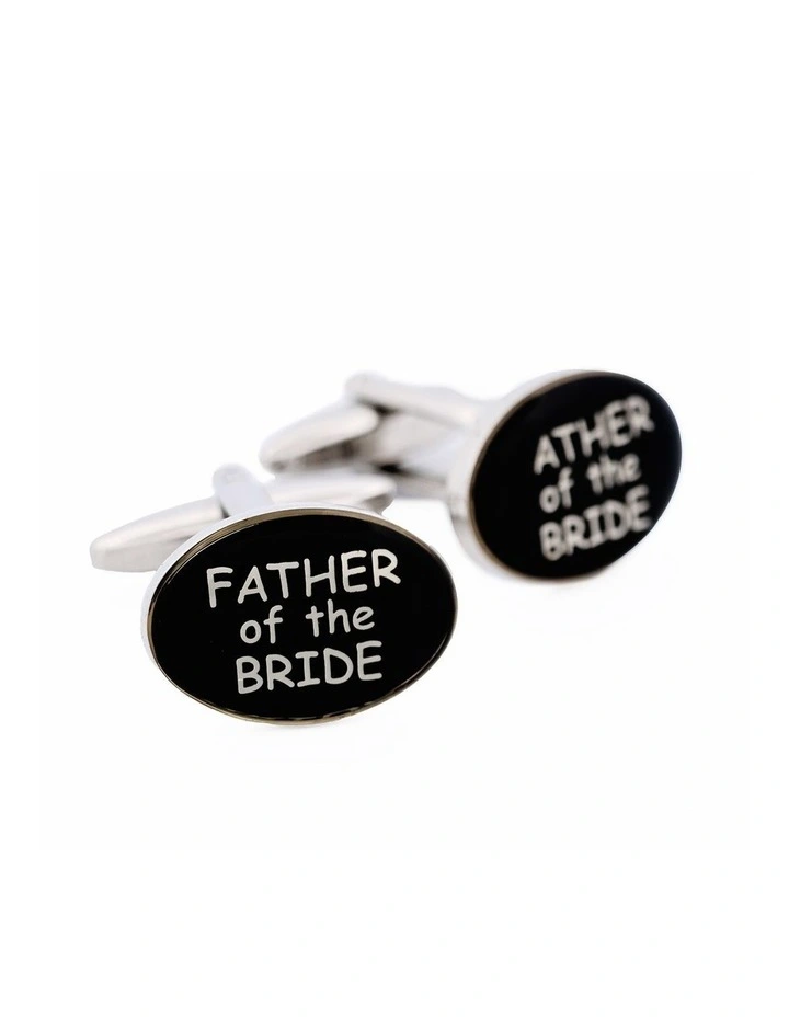 Rhodium Plated Father of the Bride Wedding Cufflinks image 3