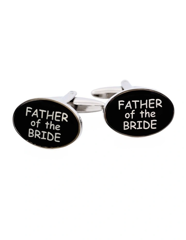 Rhodium Plated Father of the Bride Wedding Cufflinks image 4