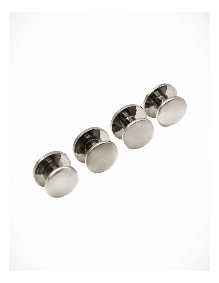 Rhodium Military Screw Shirt Studs (set of 4) image 2