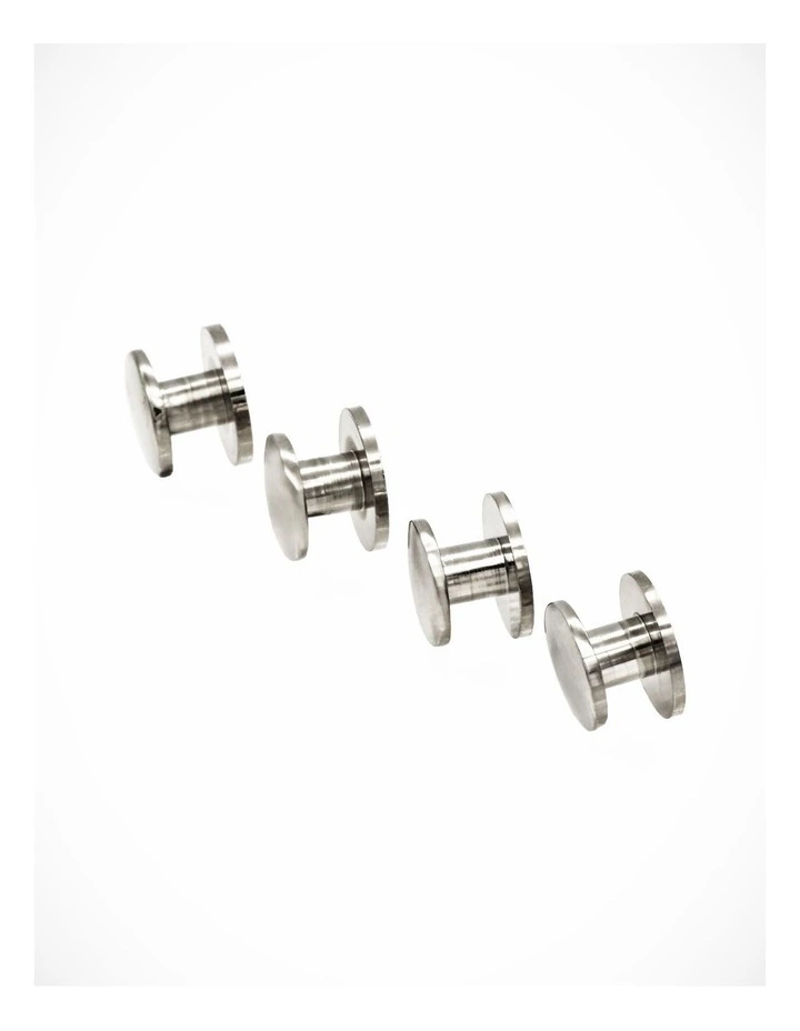 Rhodium Military Screw Shirt Studs (set of 4) image 3