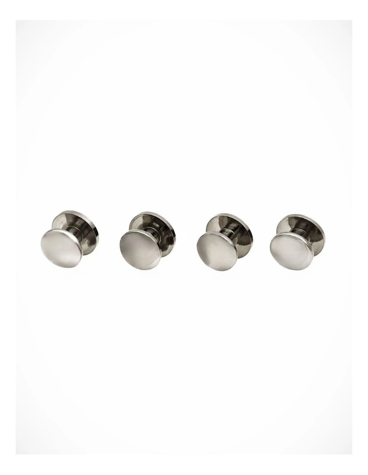 Rhodium Military Screw Shirt Studs (set of 4) image 4