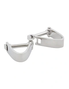 Rhodium Plated Articulated Wrap Around Cufflinks
