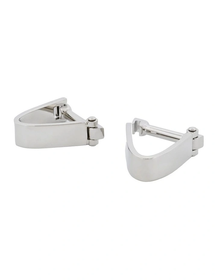 Rhodium Plated Articulated Wrap Around Cufflinks image 2