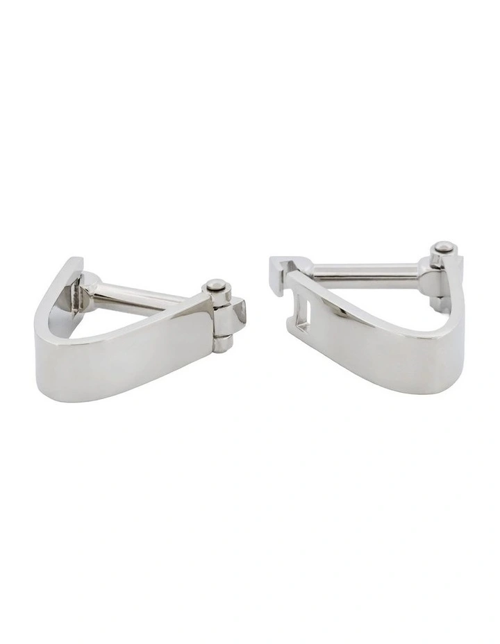 Rhodium Plated Articulated Wrap Around Cufflinks image 3