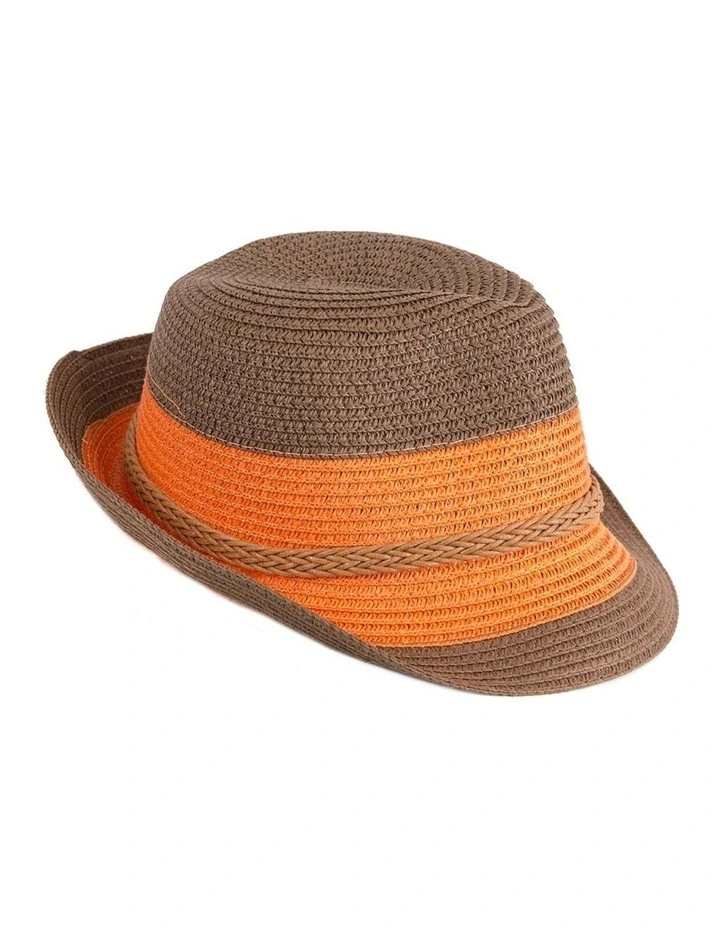 Multicolor Short Brim Fedora Hat M175OR M175OR image 2