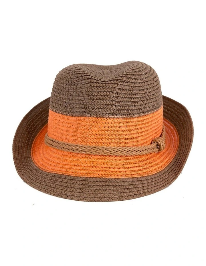 Multicolor Short Brim Fedora Hat M175OR M175OR image 3