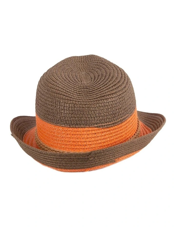 Multicolor Short Brim Fedora Hat M175OR M175OR image 5