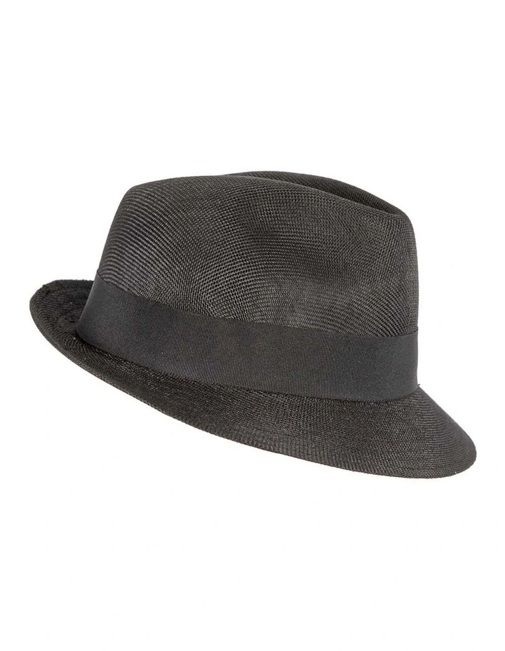 Black Fedora Homburg Hat M182B image 2