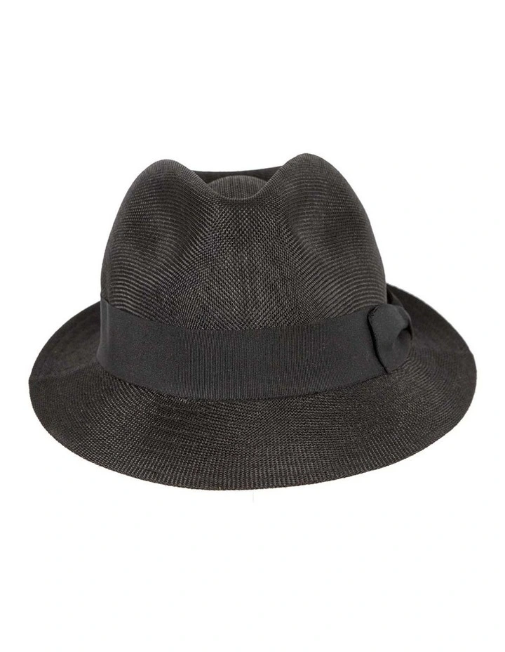 Black Fedora Homburg Hat M182B image 3