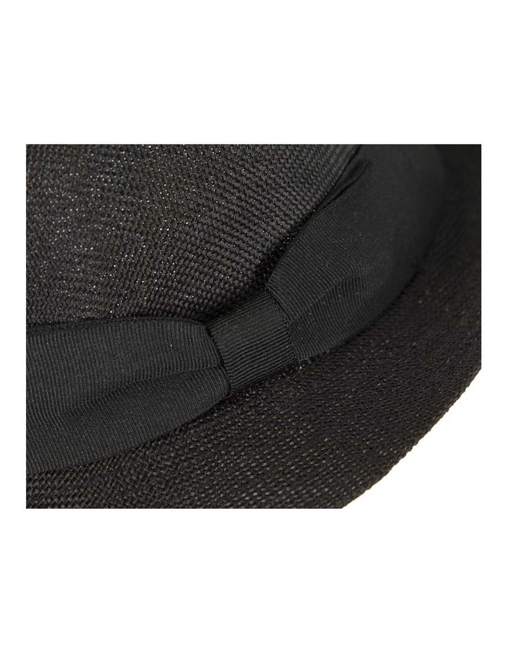 Black Fedora Homburg Hat M182B image 4