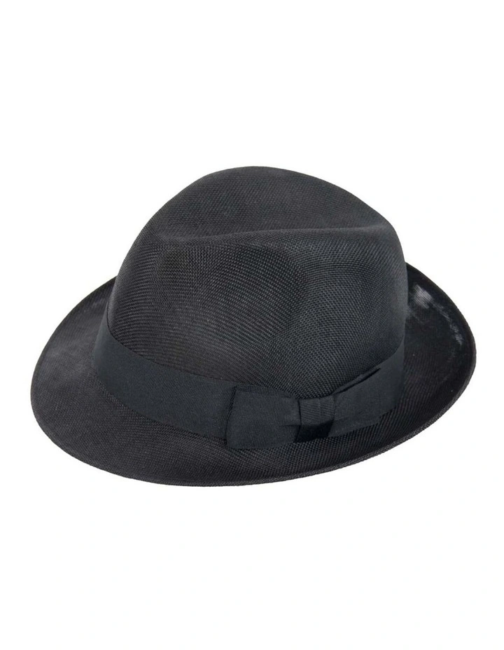 Black summer fedora hat M160B image 1