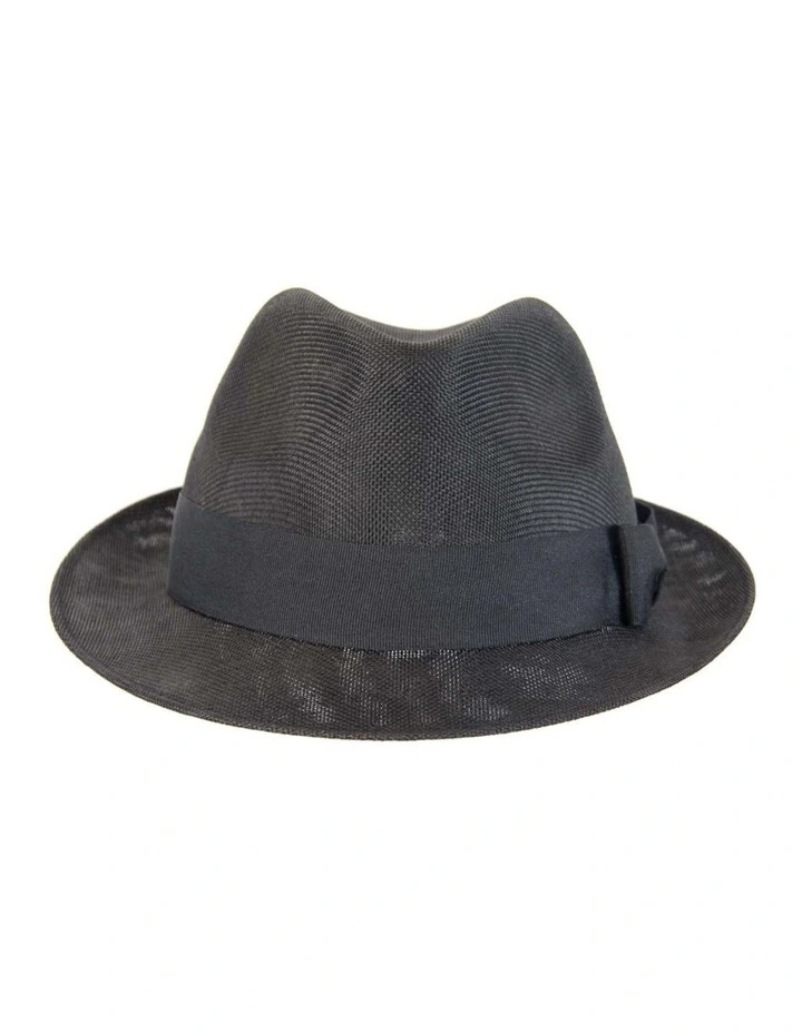 Black summer fedora hat M160B image 2
