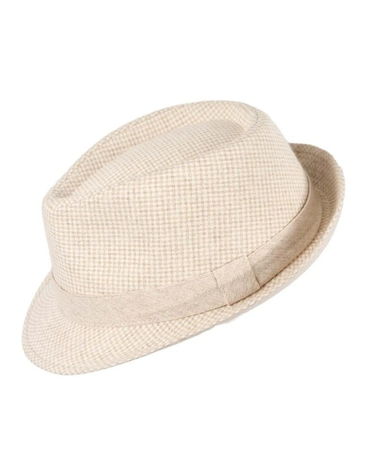 Beige Short Brim Fedora Hat M180BE image 1