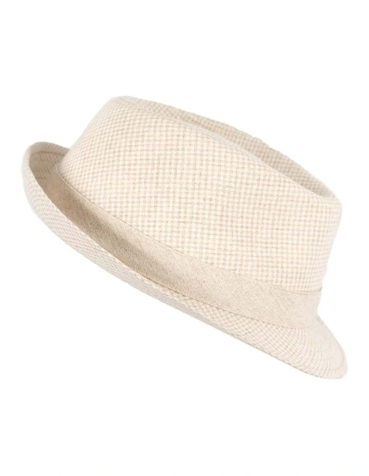 Beige Short Brim Fedora Hat M180BE image 2