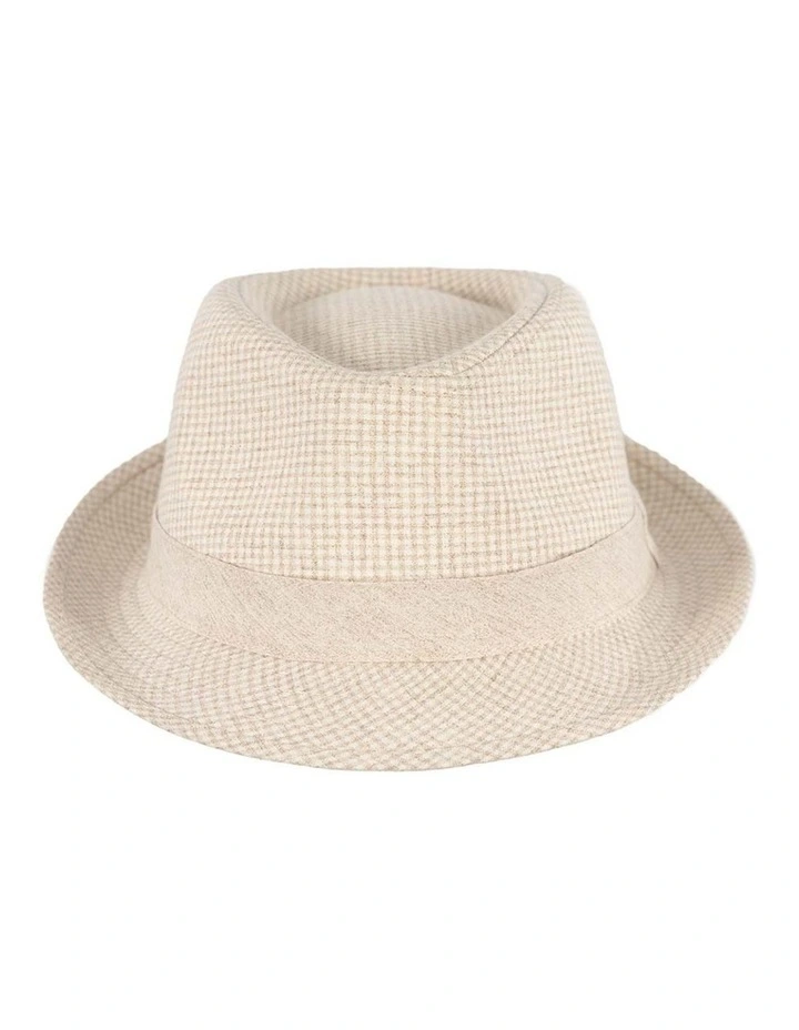 Beige Short Brim Fedora Hat M180BE image 3