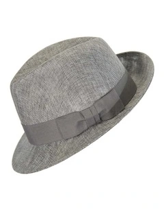 Grey mens summer fedora hat M160S