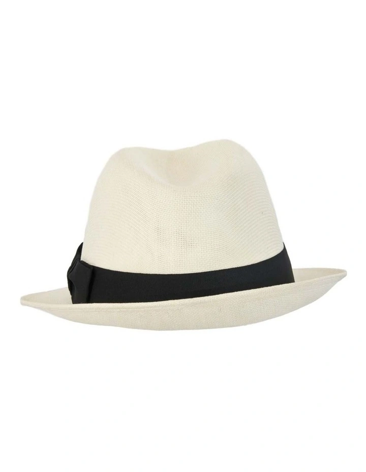 Cream mens summer fedora hat M160C image 4