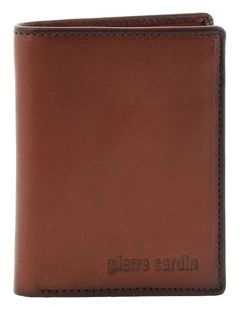 Pierre Cardin Genuine Leather Tri-Fold Wallet in Brandy