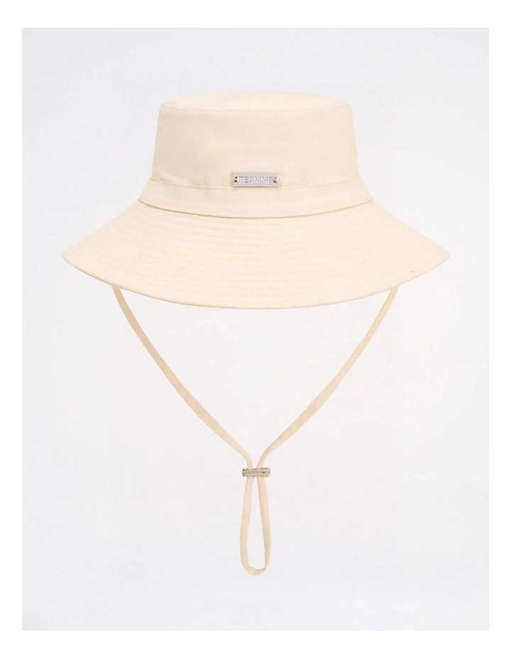 Statement Wide Brim Bucket Hat in Ecru image 2