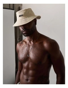 Statement Bucket Hat in Ecru