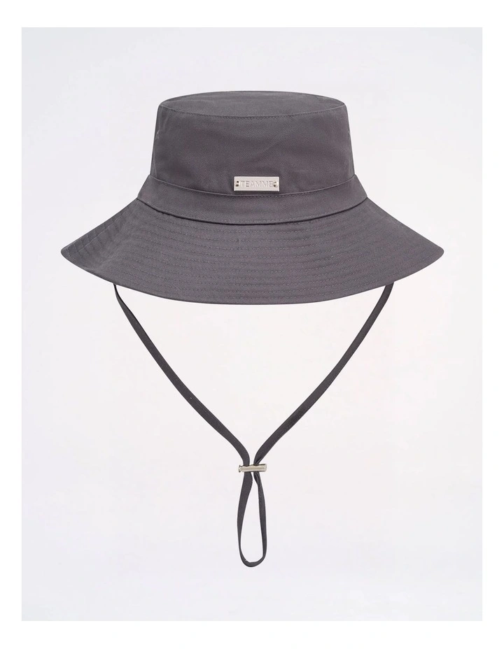 Statement Wide Brim Bucket Hat in Gunmetal image 2