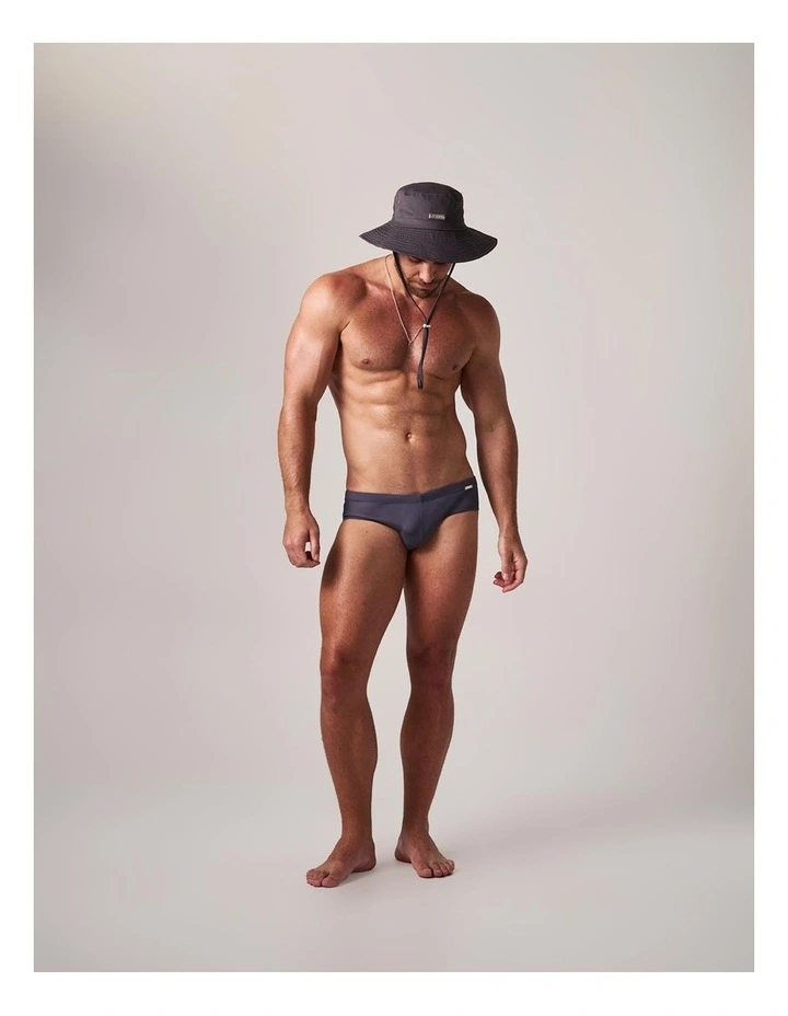 Statement Wide Brim Bucket Hat in Gunmetal image 4